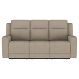 Brentwood 2-piece Upholstered Reclining Sofa Set Taupe | Beige | Taupe | 610281-S2