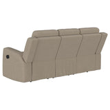 Brentwood 2-piece Upholstered Reclining Sofa Set Taupe | Beige | Taupe | 610281-S2