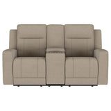 Brentwood Upholstered Motion Reclining Loveseat Taupe | Beige | Taupe | 610282