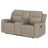 Brentwood Upholstered Motion Reclining Loveseat Taupe | Beige | Taupe | 610282
