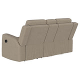 Brentwood Upholstered Motion Reclining Loveseat Taupe | Beige | Taupe | 610282