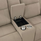 Brentwood Upholstered Motion Reclining Loveseat Taupe | Beige | Taupe | 610282