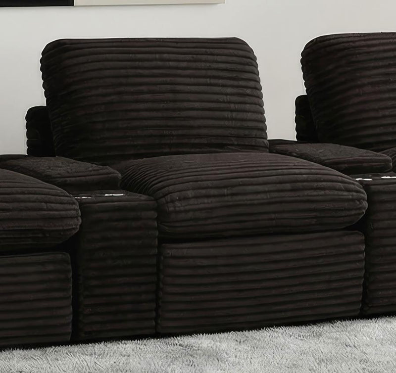 Collins Modular Power Armless Recliner Chocolate Brown