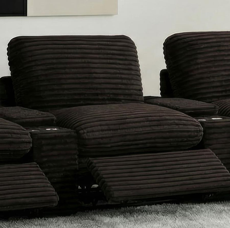 Collins Modular Power Armless Recliner Chocolate Brown