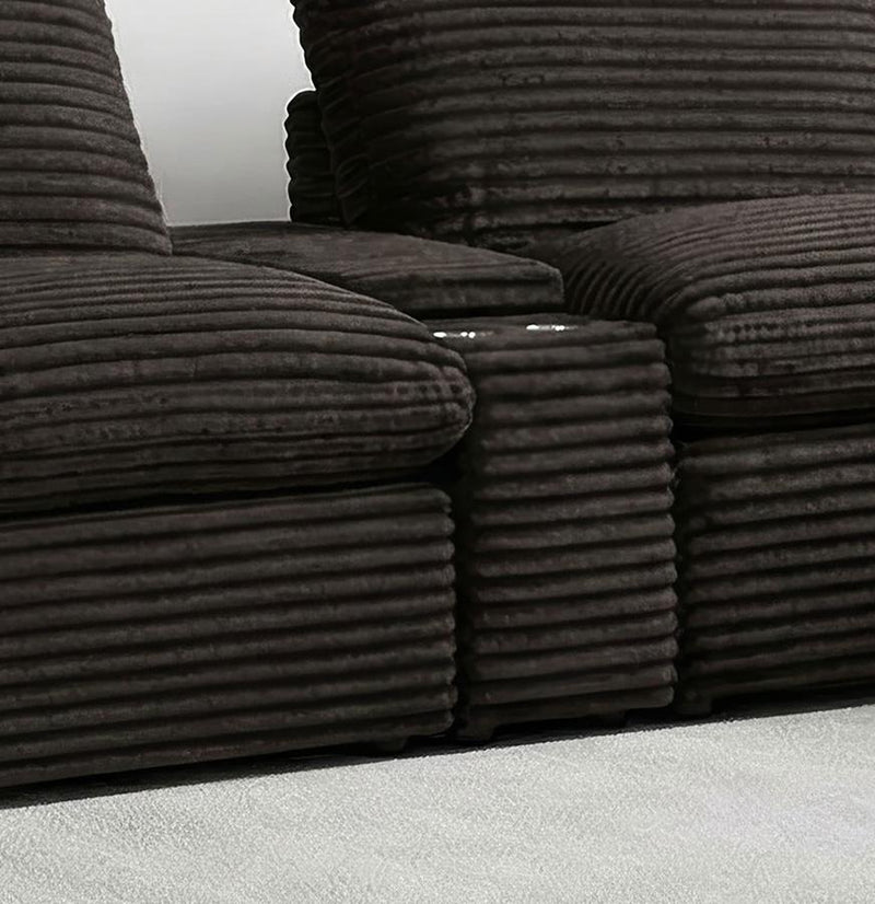 Collins Upholstered Modular Storage Console Chocolate Brown