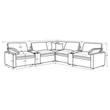 Collins 7-piece Modular Power Reclining Sectional Chocolate Brown | Brown | Chocolate Brown | 610350P-SETA