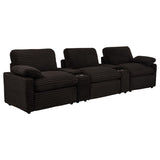 Collins 5-Piece Power Reclining Home Theater Seating Chocolate Brown | Brown | Chocolate Brown | 610351PT