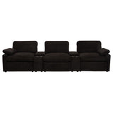 Collins 5-Piece Power Reclining Home Theater Seating Chocolate Brown | Brown | Chocolate Brown | 610351PT