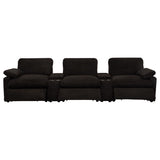 Collins 5-Piece Power Reclining Home Theater Seating Chocolate Brown | Brown | Chocolate Brown | 610351PT