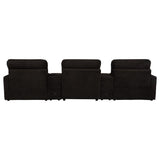 Collins 5-Piece Power Reclining Home Theater Seating Chocolate Brown | Brown | Chocolate Brown | 610351PT