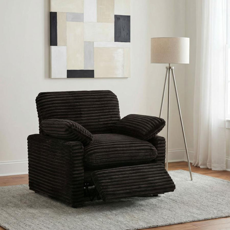 Collins Upholstered Power Recliner Chair Chocolate Brown