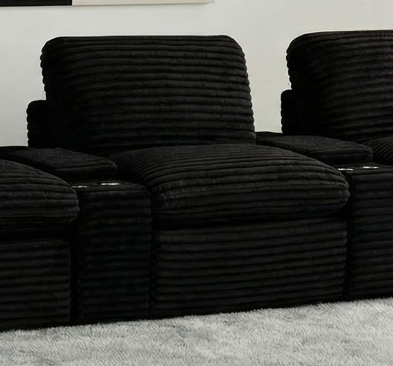 Collins Modular Power Armless Recliner Black