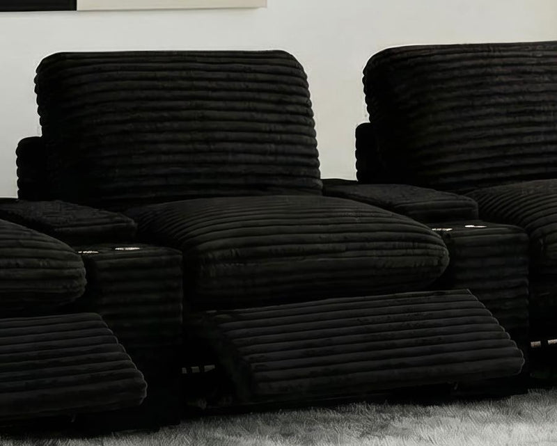 Collins Modular Power Armless Recliner Black