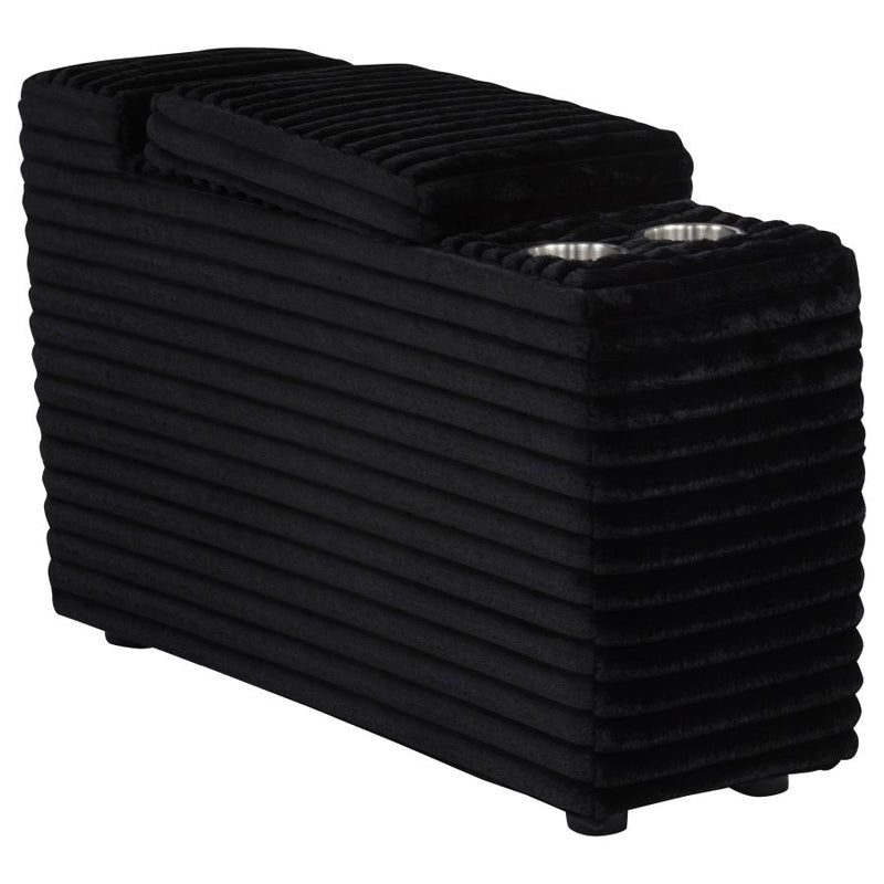 Collins Upholstered Modular Storage Console Black