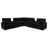 Collins 7-piece Modular Power Reclining Sectional Black | Black | 610360P-SETA