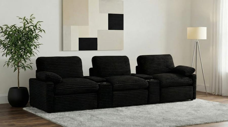 Collins 5-Piece Power Reclining Home Theater Seating Black