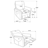 Adler Upholstered Power Swivel Glider Recliner Greige