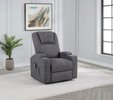 Louie Chenille Upholstered Power Lift Massage Chair Grey | King | Grey | Dark Grey | 610453P