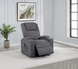 Louie Chenille Upholstered Power Lift Massage Chair Grey | King | Grey | Dark Grey | 610453P