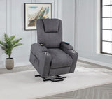 Louie Chenille Upholstered Power Lift Massage Chair Grey | King | Grey | Dark Grey | 610453P