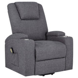 Louie Chenille Upholstered Power Lift Massage Chair Grey | King | Grey | Dark Grey | 610453P