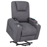 Louie Chenille Upholstered Power Lift Massage Chair Grey | King | Grey | Dark Grey | 610453P