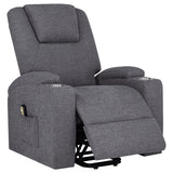 Louie Chenille Upholstered Power Lift Massage Chair Grey | King | Grey | Dark Grey | 610453P