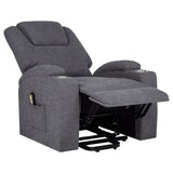 Louie Chenille Upholstered Power Lift Massage Chair Grey | King | Grey | Dark Grey | 610453P