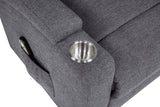 Louie Chenille Upholstered Power Lift Massage Chair Grey | King | Grey | Dark Grey | 610453P
