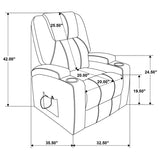 Louie Chenille Upholstered Power Lift Massage Chair Grey | King | Grey | Dark Grey | 610453P