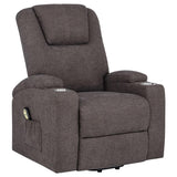 Louie Chenille Upholstered Power Lift Massage Chair Brown | King | Brown | 610463P