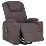 Louie Chenille Upholstered Power Lift Massage Chair Brown | King | Brown | 610463P