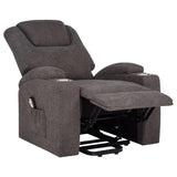 Louie Chenille Upholstered Power Lift Massage Chair Brown | King | Brown | 610463P