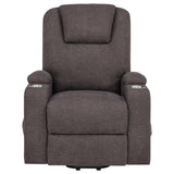 Louie Chenille Upholstered Power Lift Massage Chair Brown | King | Brown | 610463P