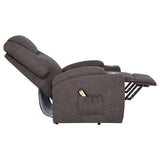 Louie Chenille Upholstered Power Lift Massage Chair Brown | King | Brown | 610463P