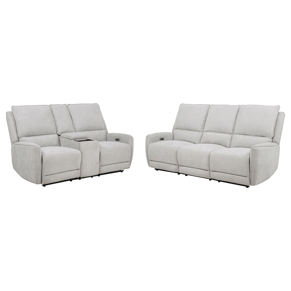 Sylmar 2-piece Chenille Power Reclining Sofa Set Dove Grey