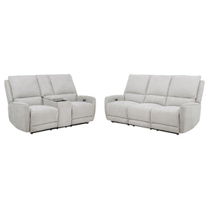 Sylmar 2-piece Chenille Power Reclining Sofa Set Dove Grey