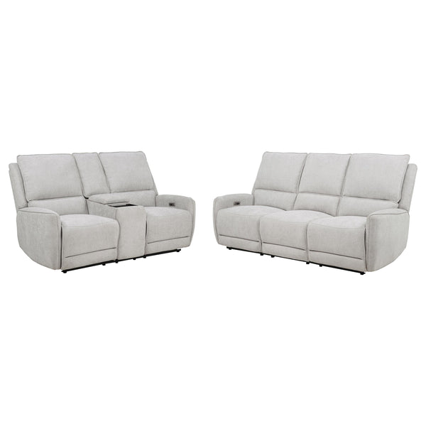 Sylmar 2-piece Chenille Power Reclining Sofa Set Dove Grey