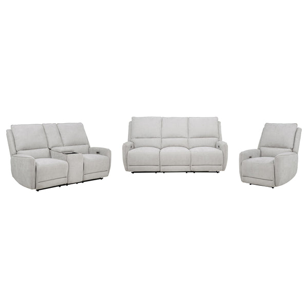 Sylmar 3-piece Chenille Power Reclining Sofa Set Dove Grey