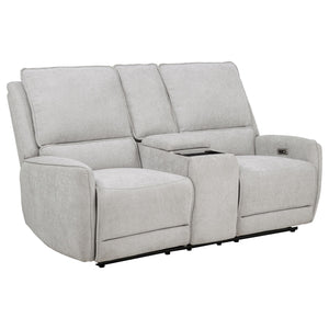 Sylmar 3-piece Chenille Power Reclining Sofa Set Dove Grey