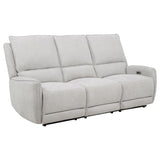 Sylmar Chenille Upholstered Power Reclining Sofa Dove Grey | Grey | Dove Grey | 610521P