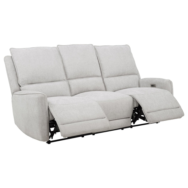 Sylmar Chenille Upholstered Power Reclining Sofa Dove Grey