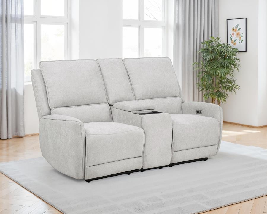 Sylmar Chenille Upholstered Power Reclining Loveseat Dove Grey | Grey | Dove Grey | 610522P