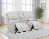 Sylmar Chenille Upholstered Power Reclining Loveseat Dove Grey | Grey | Dove Grey | 610522P