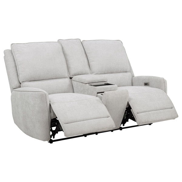 Sylmar Chenille Upholstered Power Reclining Loveseat Dove Grey