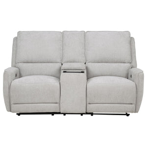 Sylmar Chenille Upholstered Power Reclining Loveseat Dove Grey