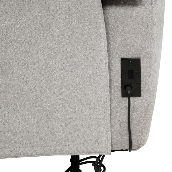 Sylmar Chenille Upholstered Power Recliner Dove Grey