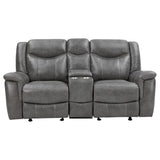 Conrad 2-piece Upholstered Padded Arm Motion Sofa Set Grey | Grey | 650354-S2