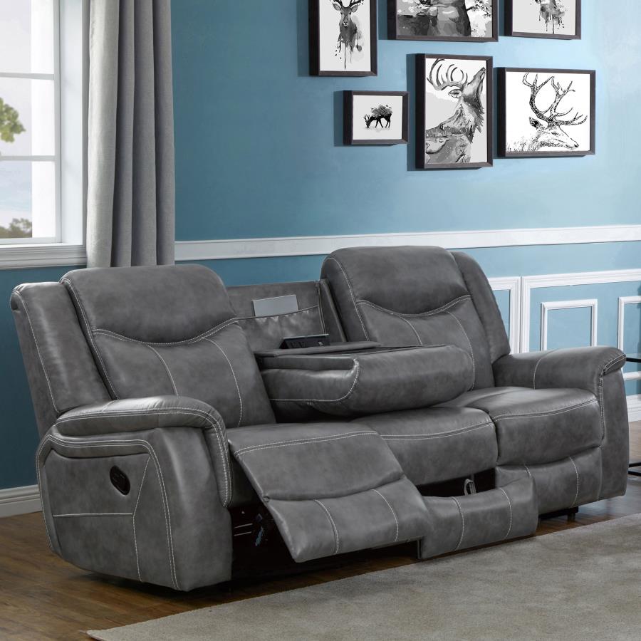 Conrad Upholstered Padded Arm Motion Sofa Grey | Grey | 650354