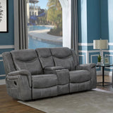 Conrad Upholstered Padded Arm Glider Loveseat Grey | Grey | 650355